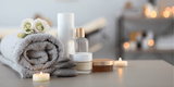 spa image with candles and products