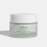 Jar of tallow Me Pretty ageless cloud cream on a white background