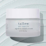 Tallow Me Pretty ageless cloud cream jar on a light blue background