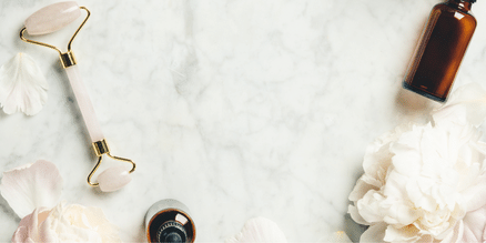 Facial oils, floral and facial roller