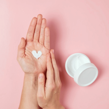 lotion heart in hand