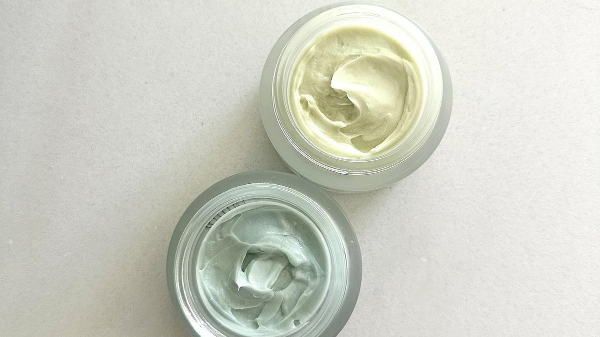 Sustainable journey of tallow: open jars of Ageless Cloud Cream and Tallow and Honey Balm seen from above