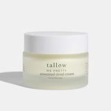 Tallow vs squalane for aging skin: jar of Unscented Cloud Cream on a white background