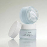 Small batch tallow vs mass market skincare: open jar of Ageless Cloud Cream stacked on its lid
