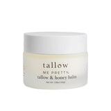 Tallow balm for the whole family: jar of Tallow and Honey Balm on a white background