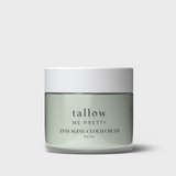 Minimalistic and modern Tallow Me Pretty Anti-Aging Cloud Cream jar, formulated with organic grass-fed tallow, plant extracts, and pure essential oils rich in vitamins A, D, E, & K, to promote skin barrier repair, combat signs of aging, and enhance skin elasticity for a luminous complexion.