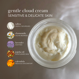 gentle cloud cream with tallow to deeply nourish, chamomile to calm redness, lavender to soothe, jojoba oil to moisturize and calendula to reduce discomfort.