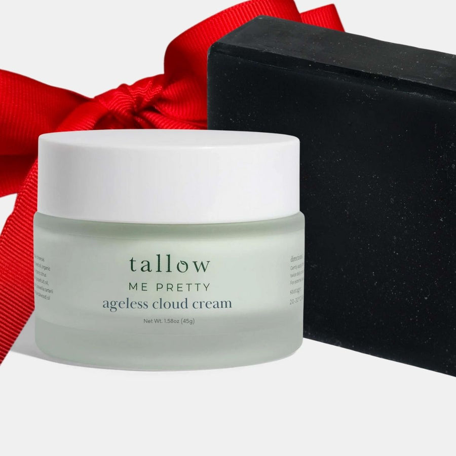 Clarifying Set tallow skincare bundle for a minimalist routine that supports clearer-looking, smoother-looking skin texture