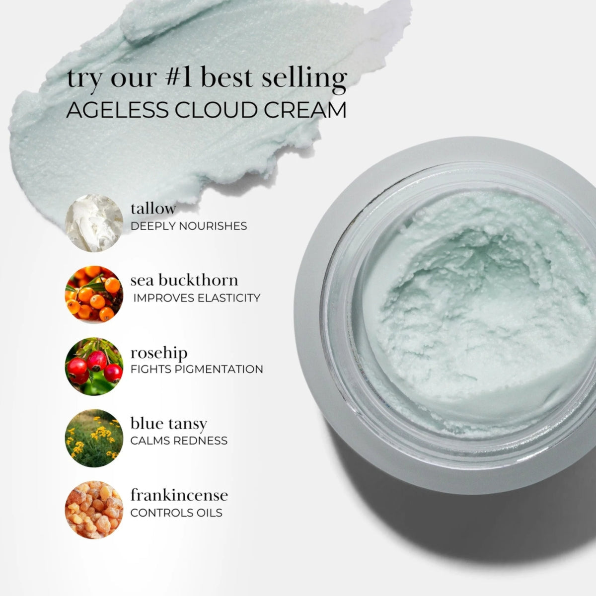 Ageless Cloud Cream natural ingredients