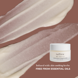 Unscented cloud cream texture — infused with skin-soothing herbs, free from essential oils