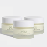 unscented grass-fed tallow trio for sensitive skin, eczema and babies, number one tallow for sensitive skin.
